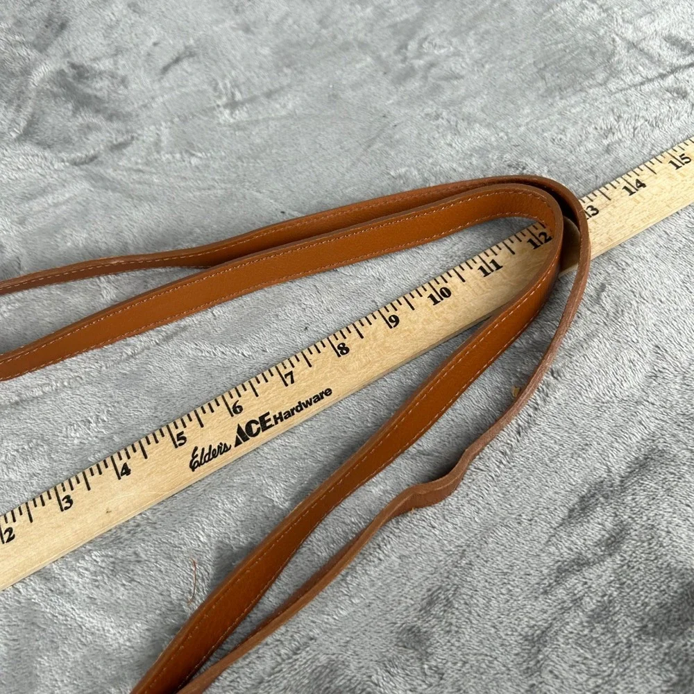 Borboletta Navy Blue Leather Crossbody Bag Tan Trim Adjustable Strap